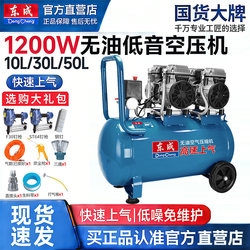 Dongcheng Air Pump 220V Mini Small Air Compressor Oil-Free Low-Noise Woodworking Household Portable Air Compressor
