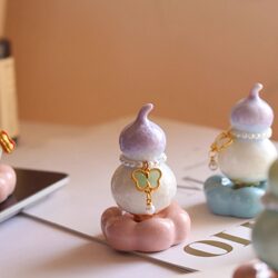 Cute Ceramic Spinning Gourd Desktop Ornament ins Style Cartoon Decoration Jingdezhen Souvenir