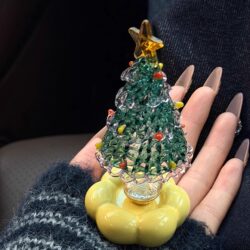 Christmas Tree Rotating Tabletop Ornament ins Colorful Festive Atmosphere Decorations Jingdezhen Handmade Ceramic Gift