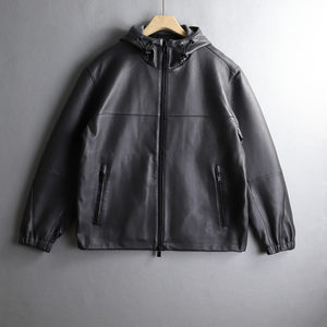 
Excellent foreign exchange European and American B-home original high-end luxury hooded men's autumn and winter sheepskin leather jacket jacket