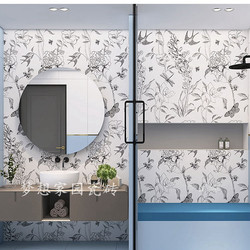 Soft Light Plant Pattern Tile 400X800 Living Room Background Wall French Style Tile Kitchen Bathroom Balcony Wall Tile