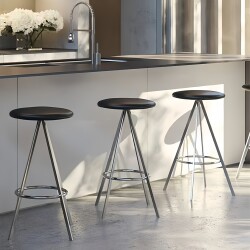Nordic Minimalist Bar Stool for Home Use, Designer High Stool, Bar-Specific Round Seat Stool, Light Luxury Island Bar High Chair