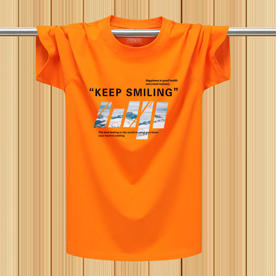 
Summer short-sleeved T-shirt men's thin loose teen casual sports orange half-sleeved sweatshirt