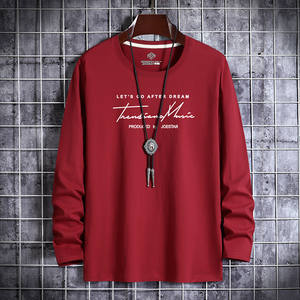 
2025 new spring and autumn men's long-sleeved T-shirt men's loose trendy autumn clothes large-size top base shirt T-shirt