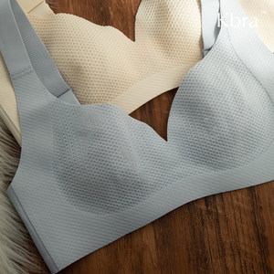 
Kbra honeycomb small air conditioner ultra-thin traceless underwear for women with large breasts, small breathable and free bra