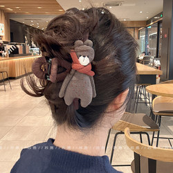 Autumn and Winter High-End Bear-Shaped Hair Clip for Women 2025 New Cute Girl Back-Of-Head Updo Shark Clip Hairpin Hair Accessory