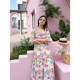 Vogana Cannes Large -size Original Summer Celebration Flower Lotus Leaf Edge Reduction Slender Shirt Shirt Dress