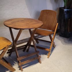 Retro Distressed Solid Wood Photography Prop Portable Simple Folding Table Balcony Camping Table Coffee Table Dessert Snack Table