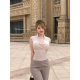 Dfzbstore Light mature woman showed chest, waist deep V knitted vest/lengthened and extended elastic suit pants
