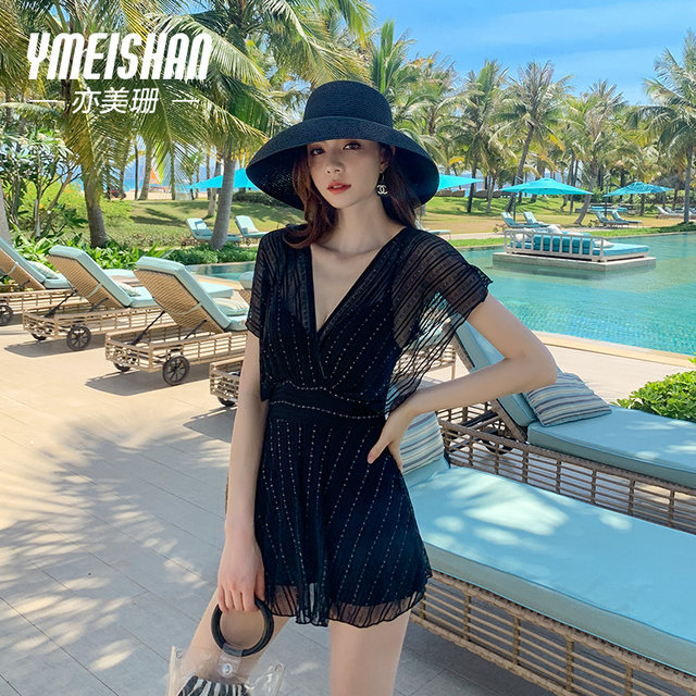 Yi Meishan Conservative Swimsuit Women's High-end Adult 2025 New One-piece Large Size Smashing Milky Meat Hot Spring