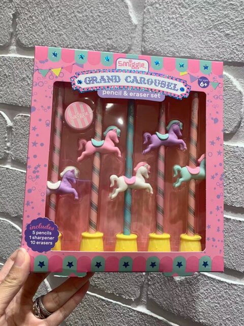 Australian SMIGGLE Season cute and fun pencil model rubber rolling pen knife set birthday gift box
