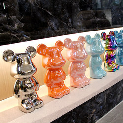 Jingdezhen Ceramic Violent Bear Figurine, Living Room Light Luxury High-End Home Decor, Tv Cabinet, Wine Cabinet, New Home Trendy Decoration