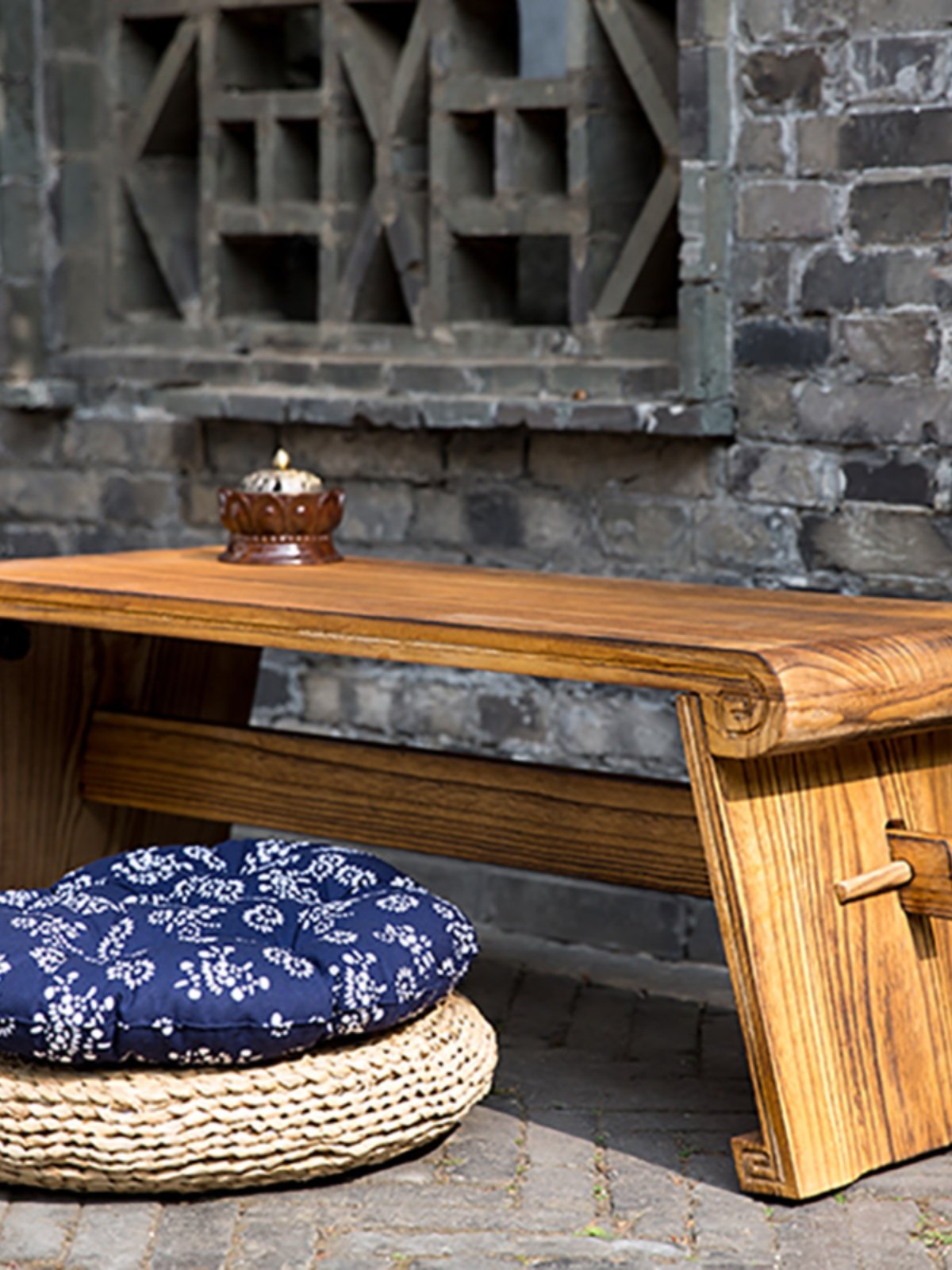 Mesa Rima Mesa Guqin Siete Rimas - Mesa de Sofá de Madera de Sicómoro Estilo Yangzhou