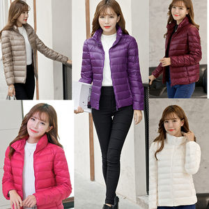 Fashion Korean new women's stand-up collar thin down jacket short lightweight slim fit slim large size women's blazer
