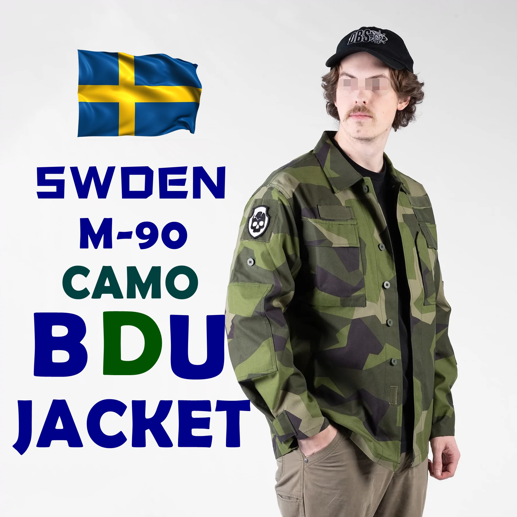 瑞典军版原品M90几何迷彩BDU上衣战术训练户外夹克工装外套-Taobao Vietnam
