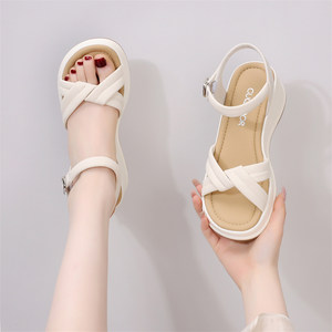 
Sandals with skirts for women summer 2026 new outer wear soft sole non-slip women's all-match fashion sandals Roman shoes