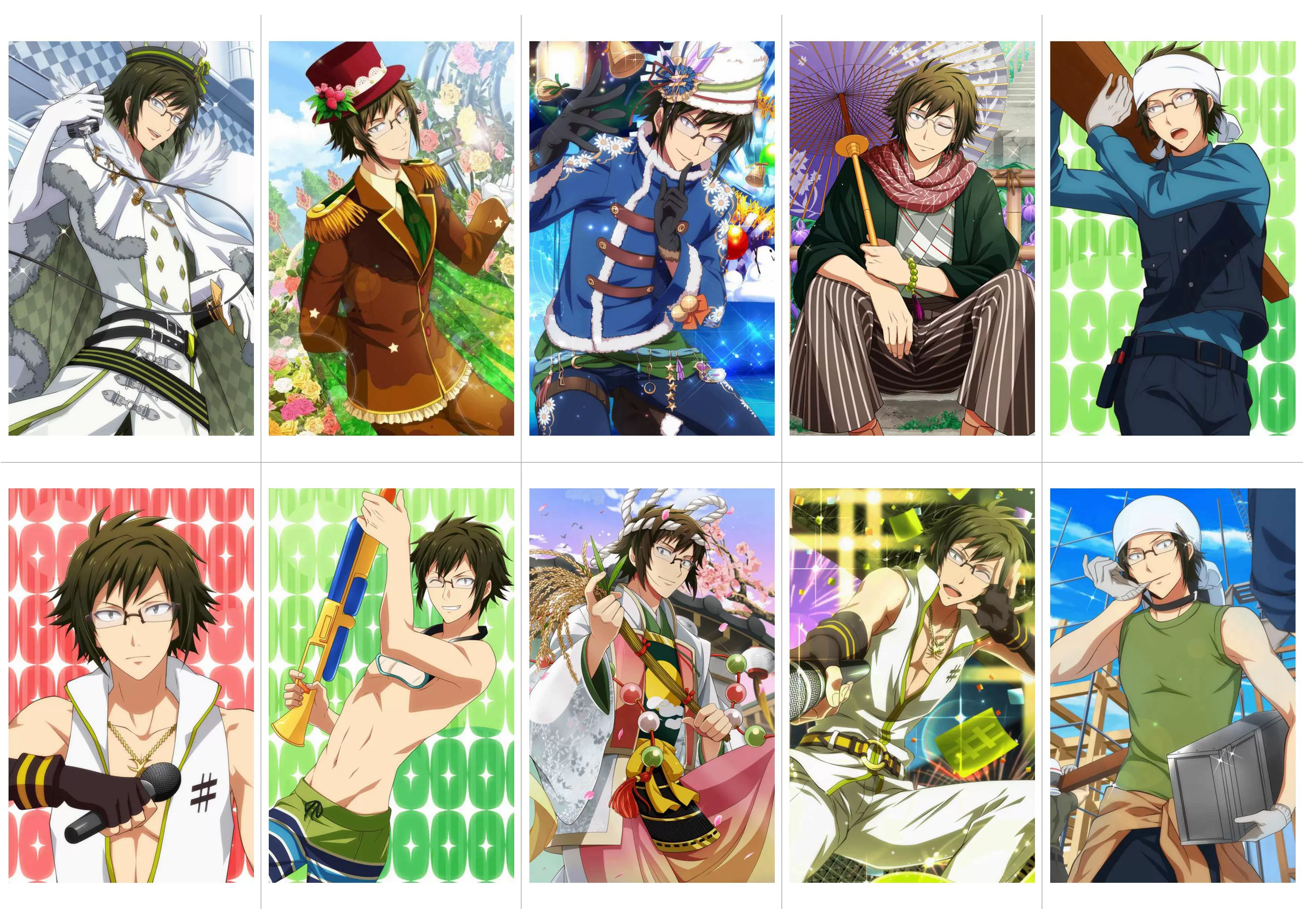 idolish7二阶堂大和周边防水公交校园水晶磨砂饭卡卡贴贴纸10张