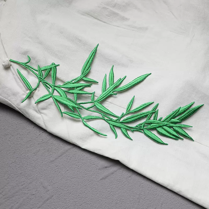 大號竹子布貼刺繡diy圖案熨燙款衣服輔料竹子破洞 