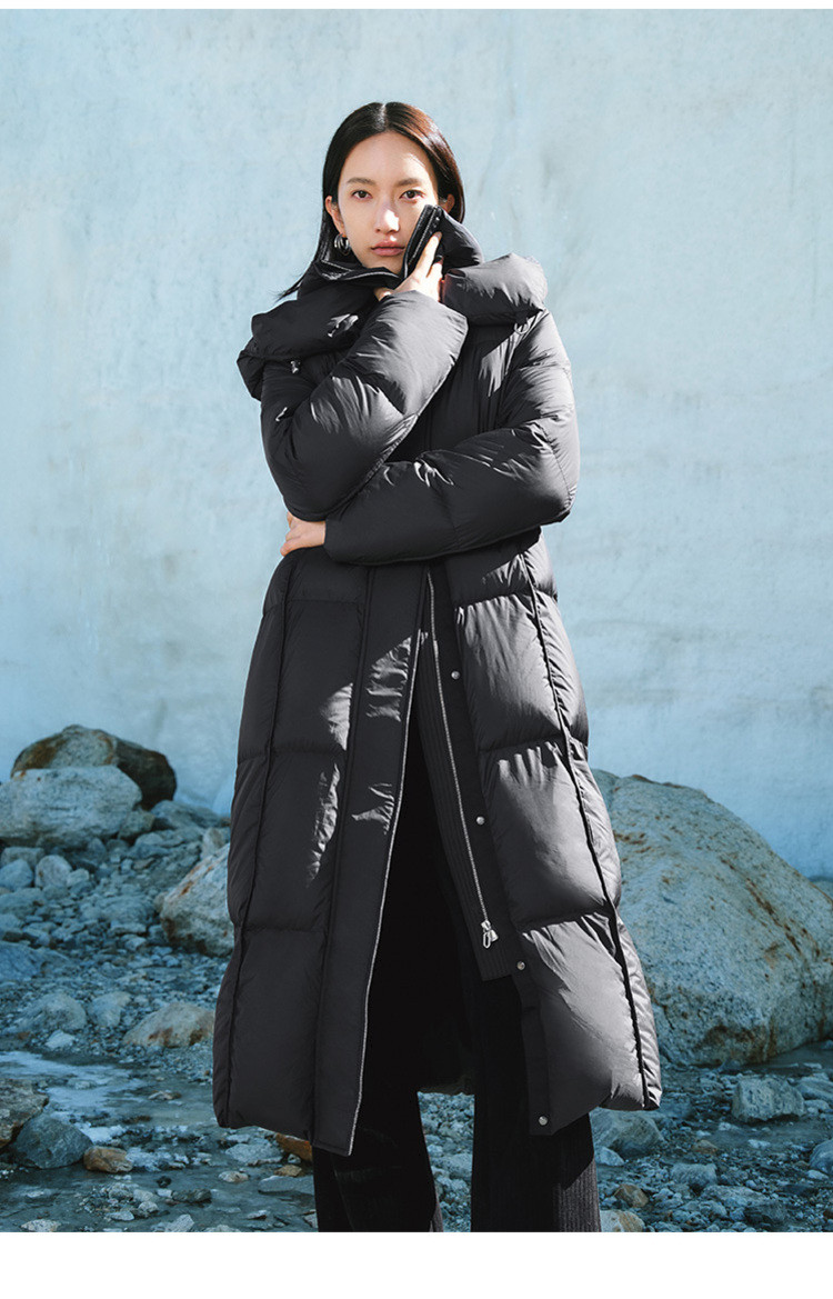 Peacebird hooded 2024 Long Puffer coat