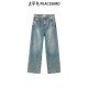 Peacebird Women's Autumn New Embossed Wide Leg Jeans A3HAE3427
