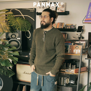 
PANMAX trendy brand plus size men's clothing including woolen sweaters autumn and winter warm sweaters men's Henry collar half cardigan sweater