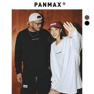 
PANMAX trendy brand plus size men's solid color German velvet autumn and winter inner warm base shirt long-sleeved T-shirt increased softness