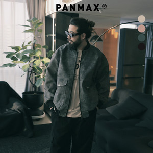 
PANMAX trendy brand plus size men's summer new American retro high street motorcycle pu jacket leather jacket