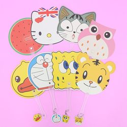 Spend 9.9 Yuan and Get  Creative Cartoon Kitty Portable Plastic Fans for Children, Student Hand-Cranked Plastic Cooling Fans