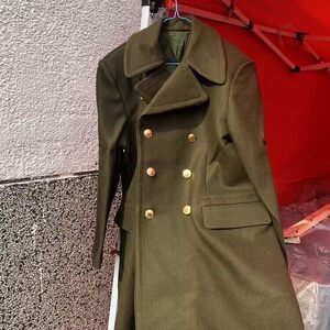 
Zhengfeng men's wool wool coat in winter thick wool trench coat middle-aged and elderly warm long coat army yellow trench coat