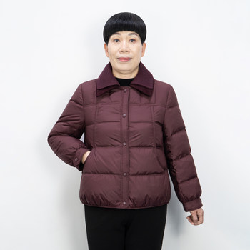 
Short casual winter down jacket for mothers over 50 years old