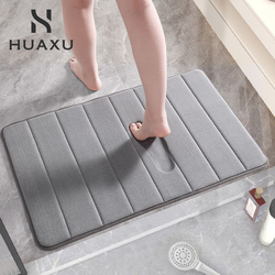 Huaxu Memory Cotton Bathroom Floor Mat Non-slip Toilet Entrance Carpet