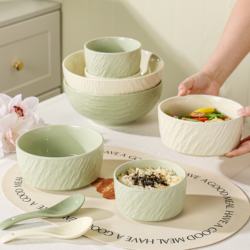 Cream-Style Household Ceramic Rice Bowl, Light Luxury 2024 New Model, Rice Bowl, Soup Bowl, High-End Creative Personal Bowl