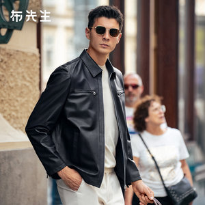
MrBu motorcycle style lapel zipper leather jacket 2025 autumn and winter new pure sheepskin jacket men BT16986