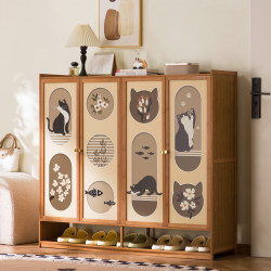 Shoe Cabinet for Home Entrance, Integrated Wall-Mounted Storage Cabinet, Multi-Layer Simple Shoe Rack, 2025 Hot Model