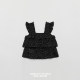 Small French sleeveless cake short suspender top design sense small fly sleeve black floral shirt for women
