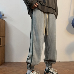Leonbinno灯芯绒卫裤