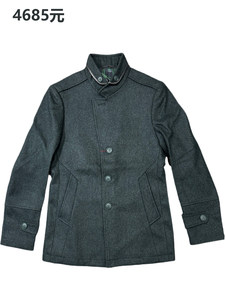 Brand genuine withdrawal cabinet was 4685 yuan men's wool woolen coat mid -length business leisure standing sheepskin
