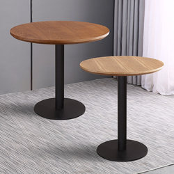 Casual Balcony Small Round Table Solid Wood Negotiation Reception Cafe Milk Tea Shop Table Dining Table Commercial Catering Small Square Table