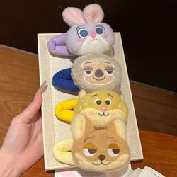 Cute Cartoon Zootopia Hair Clip Autumn/Winter Plush Nick Judy Bangs Clip for Girls ins Style Hairpin