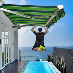 Retractable Awning, Outdoor Rain Shelter, Villa Courtyard Eaves, Door Canopy, Balcony Folding Retractable Tarpaulin