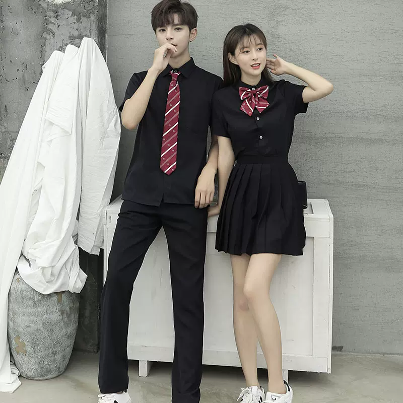 班服高中生夏毕业照韩国演出服中学生学院风衬衫套装初中