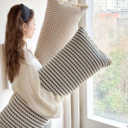 Yado Plaid Bedroom Headboard Cushion Long Pillow Lumbar Pillow Backrest Sofa Throw Pillow Cushion with Insert High-End Feel