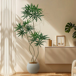High-End Light Luxury Living Room Green Plant Artificial Potted Peacock Tree Fake Tree Indoor Floor Decoration High-Grade Artificial Plant