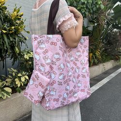 Large-Capacity Eco-Friendly Shopping Bag, Portable Foldable Zipper Shoulder Bag, Supermarket Waterproof Grocery Bag, Travel Storage Bag