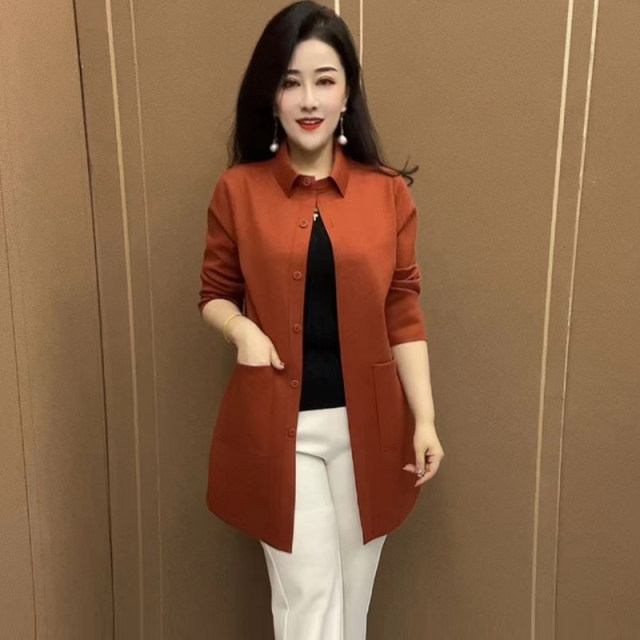 Mid-length temperament lapel air cotton jacket for women 2025 spring new solid color fashionable loose versatile trench coat for women
