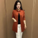 Mid-length temperament lapel air cotton jacket for women 2025 spring new solid color fashionable loose versatile trench coat for women

