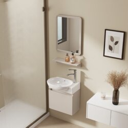 Space Aluminum Bathroom Cabinet Combination Small Apartment Bathroom Ultra-Narrow Washbasin Washbasin Washbasin Integrated Ceramic Basin Cabinet