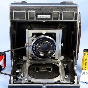 
American Kalart Press large format dry plate film camera folding leather chamber retro W One