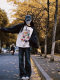 American retro chic cartoon age-reducing sweatshirt for women with large size hatless rag-shoulder jacket ins trendy autumn plush top
