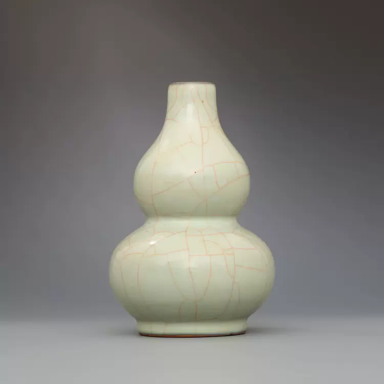 宋官窑甜白釉葫芦瓶古董瓷器古玩古瓷器老货旧
